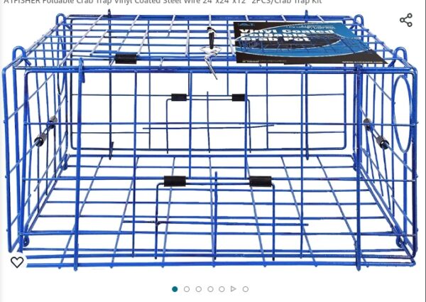 A1FISHER Foldable Crab Trap Vinyl Coated Steel Wire 24''x24''x12'' 2PCS/Crab Trap Kit | EZ Auction