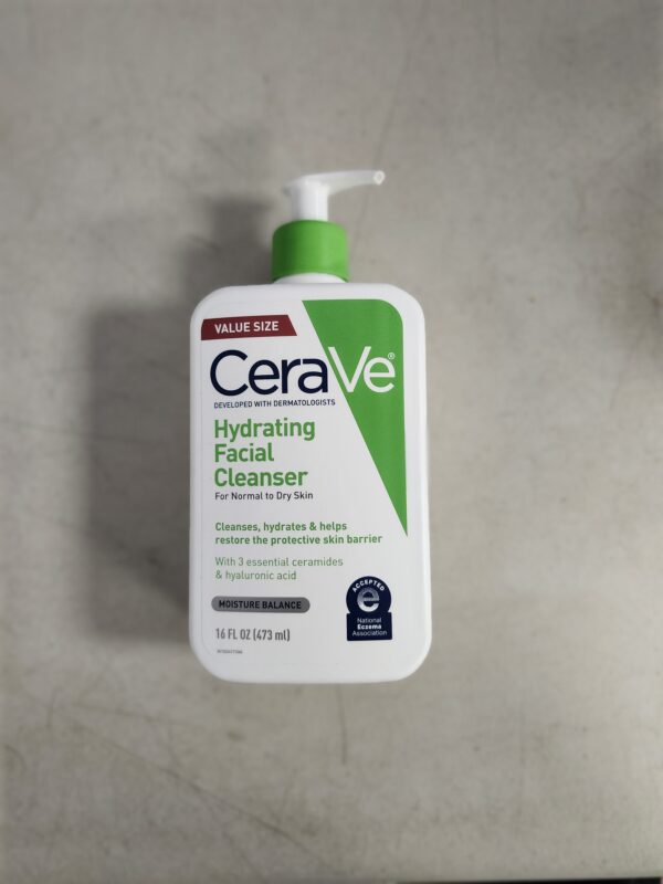 CeraVe Hydrating Facial Cleanser | Moisturizing Non-Foaming Face Wash with Hyaluronic Acid, Ceramides and Glycerin | Fragrance Free Paraben Free | 16 Fluid Ounce | EZ Auction