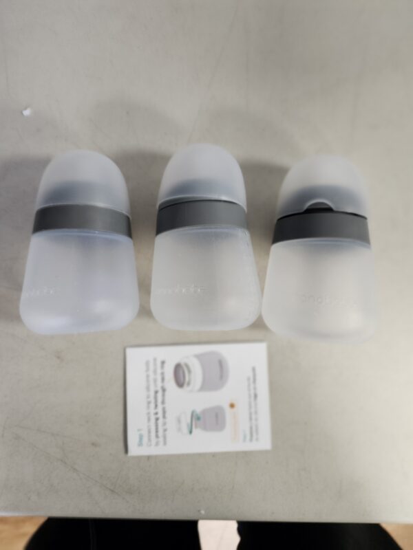 Nanobébé Flexy Silicone Baby Bottle, Anti-Colic, Natural Feel, Non-Collapsing Nipple, Non-Tip Stable Base, Easy to Clean, 3-Pack, Gray, 9oz | EZ Auction
