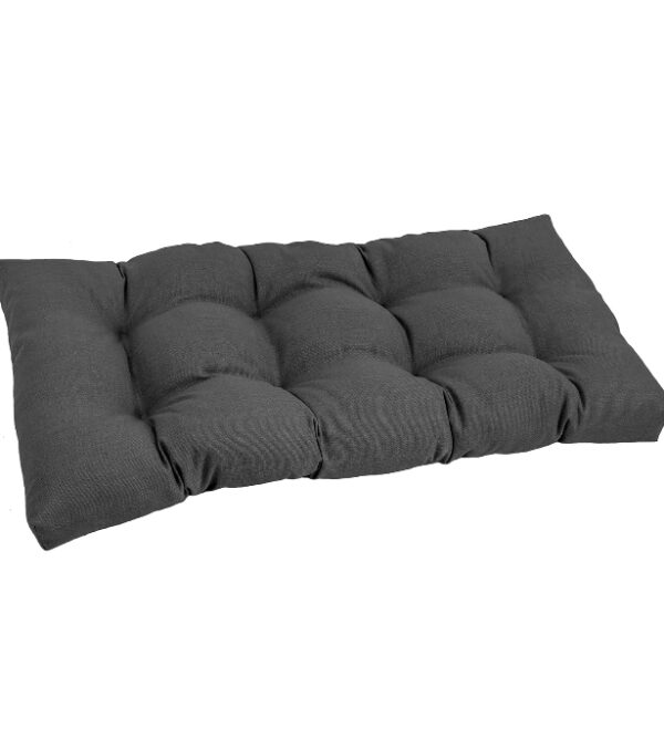 Blazing Needles Indoor/Outdoor Tufted Bench Cushion, 42" Wide, Cool Gray | EZ Auction