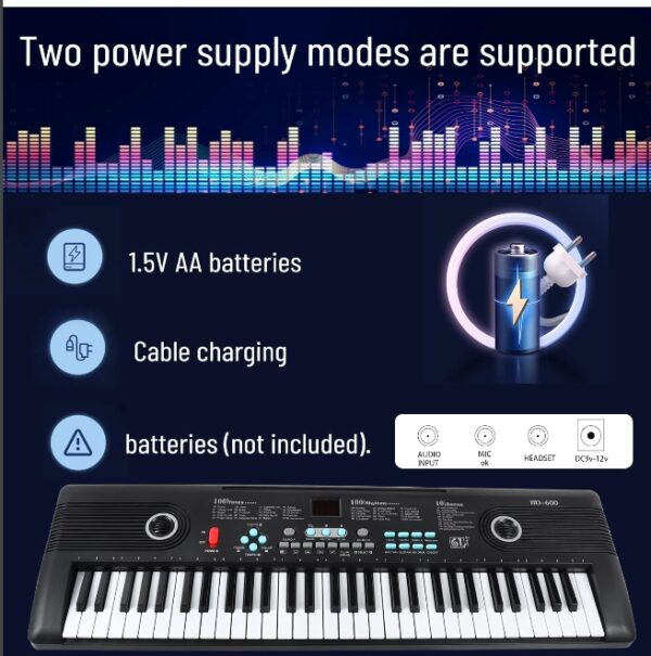 61 keys piano keyboard, Electronic Digital Piano with Built-In Speaker Microphone, Portable Keyboard Gift Teaching for Beginners, electric piano for kids | EZ Auction
