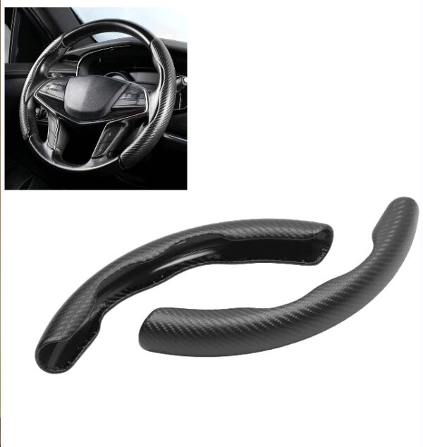 Carbon Fiber Pattern Anti Slip Segmented Steering Wheel Protector Cover Comfortable Grip for Comaro Universal Fitment (Black) | EZ Auction