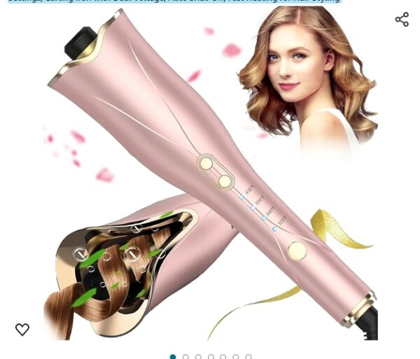 Auto Hair Curler, Automatic Curling Iron Wand with 1" Large Rotating Barrel & 4 Temps & 3 Timer Settings, Curling Iron with Dual Voltage, Auto Shut-Off, Fast Heating for Hair Styling | EZ Auction