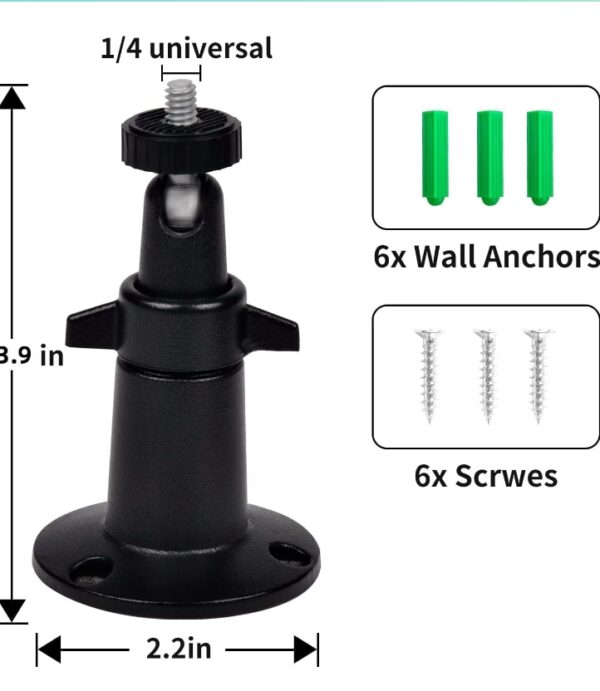2Pack Adjustable Security Metal Wall Mount for Arlo Pro, Arlo Pro 2, Arlo Ultra, Arlo Pro 3, Arlo Essential Spotlight Camera, Mounting Bracket Compatible Camera with 1/4 Screw Head(Black) | EZ Auction