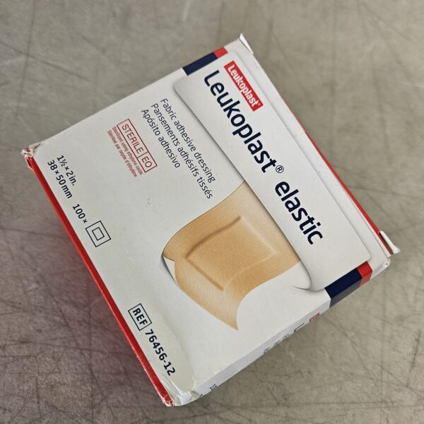 Leukoplast Elastic Fabric Adhesive Latex Free Bandages Strip 1 1/2" x 2" (100 in Box) | EZ Auction