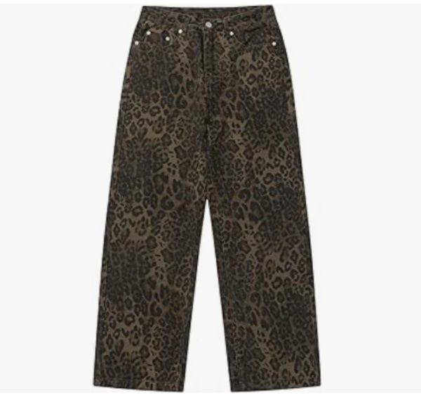 ***Size 28***Aelfric Eden Jeans for Women High Waist Leopard Print Jeans Cheetah Pants Straight Leg Unisex Sizing | EZ Auction