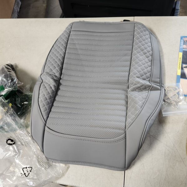 ***THE PRODUCT IS GRAY COLOR*** Leather Car Seat Cover,Front Seat Bottom Seat Cushion Cover,All-Inclusive cab seat Protectors,Suitable for 95% Vehicles,Anti-Slip and Side Wraps-(Dimensions: 22'' x 20.8'') | EZ Auction