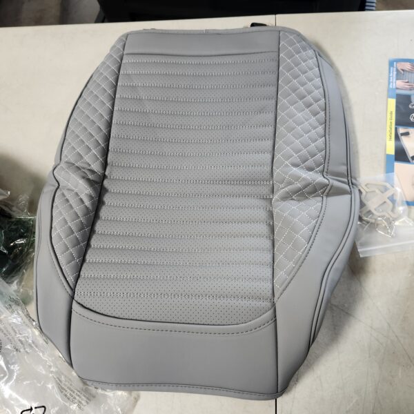 ***THE PRODUCT IS GRAY COLOR*** Leather Car Seat Cover,Front Seat Bottom Seat Cushion Cover,All-Inclusive cab seat Protectors,Suitable for 95% Vehicles,Anti-Slip and Side Wraps-(Dimensions: 22'' x 20.8'') | EZ Auction