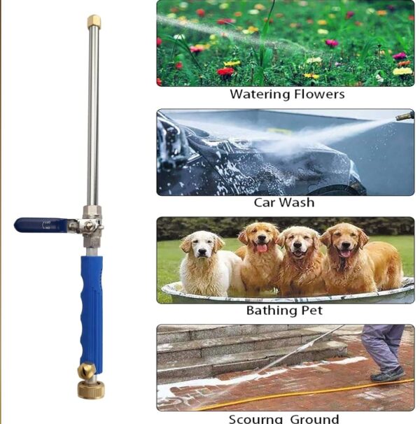 High Pressure Power Washer wand, Hydro Jet Water Hose Nozzle,Watering Sprayer Cleaning Tool, Wand Lance for Gutter Patio Car Pet Window Glass Blue | EZ Auction