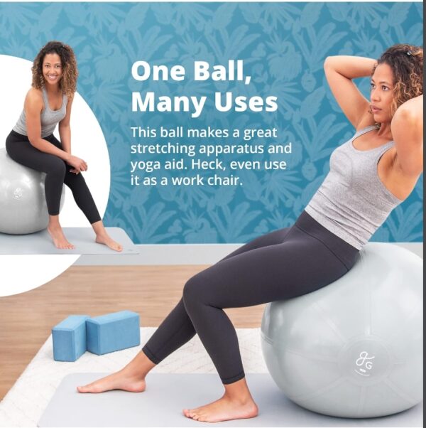 Greater Goods Professional Exercise Ball - Yoga Ball for Working Out, Balance, Stability, and Pregnancy, in Multiple Sizes and Colors | EZ Auction