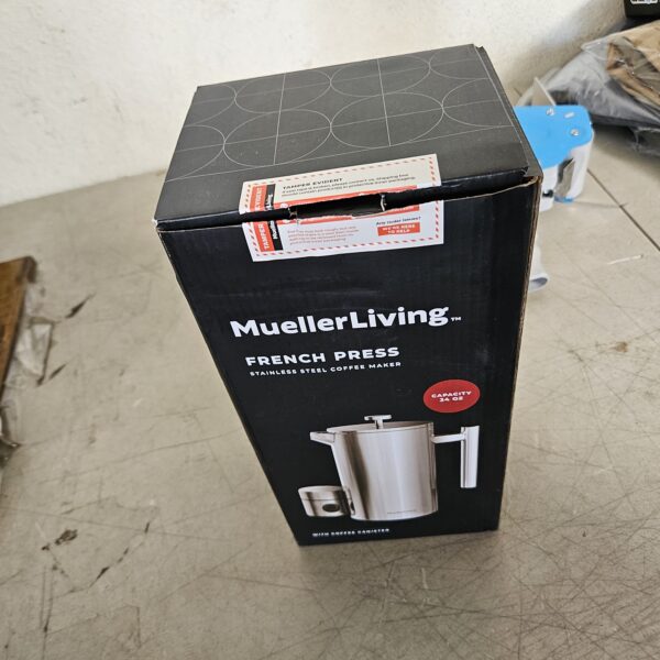 MuellerLiving French Press Coffee Maker, 34 oz, Stainless Steel, 4 Filters, Double Insulated, Rust-Free, Dishwasher Safe | EZ Auction