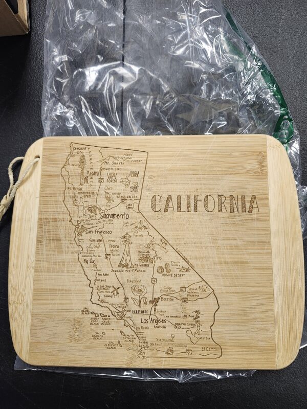 Totally Bamboo A Slice of Life California State Serving and Cutting Board, 11" x 8.75" | EZ Auction