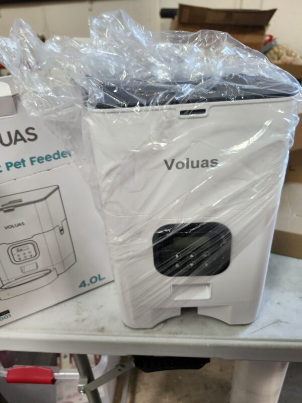 VOLUAS Automatic Cat Feeders - Timed Pet Feeder for Cats and Dogs with Dry Food Dispenser, Desiccant Bag, Programmable Portion Control, 4 Daily Meals, 10s Voice Recorder | EZ Auction