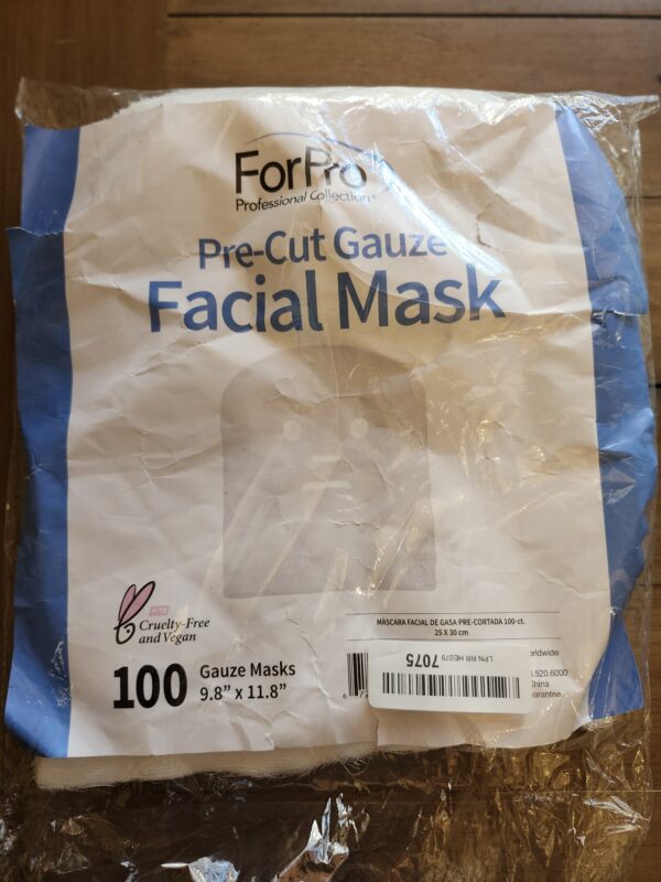 ForPro Professional Collection Precut Gauze Facial Mask, 100% Cotton Gauze, for High Frequency Facial Treatments and Masks, 100-Count | EZ Auction