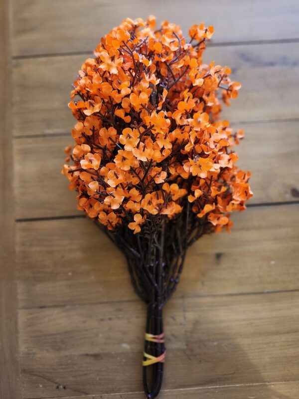 Mandy's 6pcs Burnt Orange Artificial Flowers Silk Babys Breath Gypsophila 19.7" for Home Kitchen Decor | EZ Auction