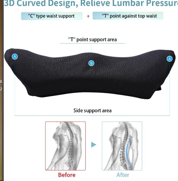 Lumbar Pillow, Lumbar Support Pillow for Office Chair and Car Seat with Adjustable Strap, Memory Foam Back Pillow for Lower Back Pain Relief, Lower Back Pillow for Rest, Drive, Sleep, Travel | EZ Auction