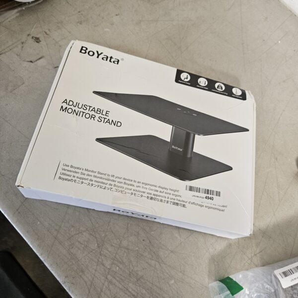 BoYata Monitor Stand, Adjustable Monitor Riser Metal Computer Stand Compatible with TV, PC, Laptop, Computer, iMac, and All Screen Display-Black | EZ Auction