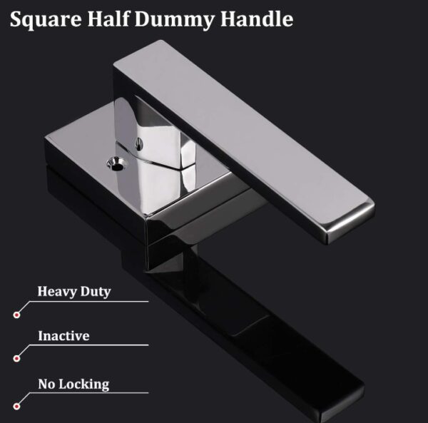 Gobrico One-Side Dummy Door Handles in Polished Chrome Square Interior Door Leverss 5 Pack | EZ Auction