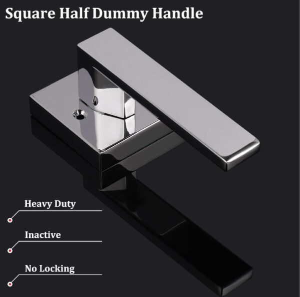 Gobrico One-Side Dummy Door Handles in Polished Chrome Square Interior Door Leverss 5 Pack | EZ Auction