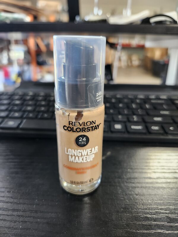 Revlon Liquid Foundation, ColorStay Face Makeup for Combination & Oily Skin, SPF 15, Longwear Medium-Full Coverage with Matte Finish, Medium Beige (240), 1.0 Oz | EZ Auction