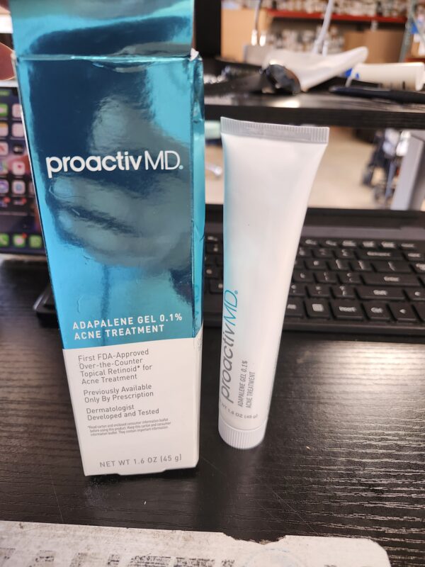 ProactivMD Adapalene Gel Acne Treatment - Prescription Strength Retinoids for Face and Body Acne, .1% Solution, 1.6 Oz, Unscented | EZ Auction