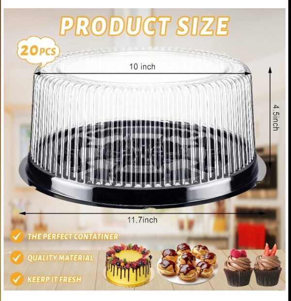 15 Pieces Round Cake Carrier 10 Inch Plastic Containers for Cake Clear PET Cake Transport Container Disposable Cake Containers Carriers with Dome Lids Cake Holder Display Containers for Transport | EZ Auction