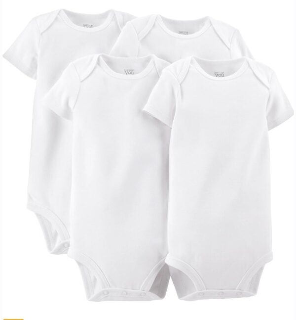 3 Months* Just One You by Carter's Unisex Baby 4 Pack Short-sleeve Bodysuit - White | EZ Auction