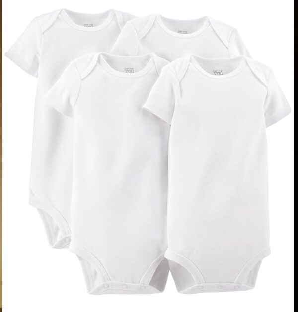 3 Months* Just One You by Carter's Unisex Baby 4 Pack Short-sleeve Bodysuit - White | EZ Auction