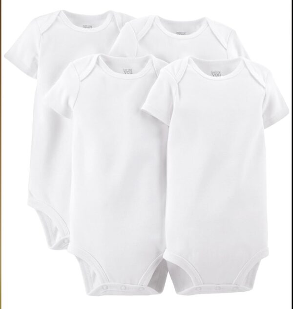 3 Months* Just One You by Carter's Unisex Baby 4 Pack Short-sleeve Bodysuit - White | EZ Auction