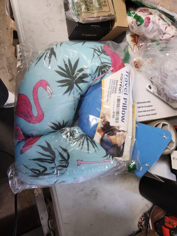 Cloudz Patterned Microbead Travel Neck Pillows - Flamingo | EZ Auction