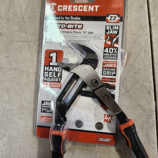 Crescent Z2 Auto-Bite 8 in. V-Jaw Tongue and Groove Dual Material Grip Pliers With Quick Adjust Jaws | EZ Auction