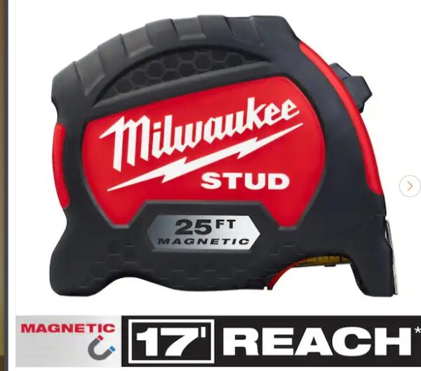 Milwaukee 25 ft. x 1-5/16 in. Gen II STUD Magnetic Tape Measure with 17 ft. Reach | EZ Auction