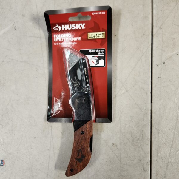 Husky Wood Handle Folding Lock-Back Utility Knife | EZ Auction