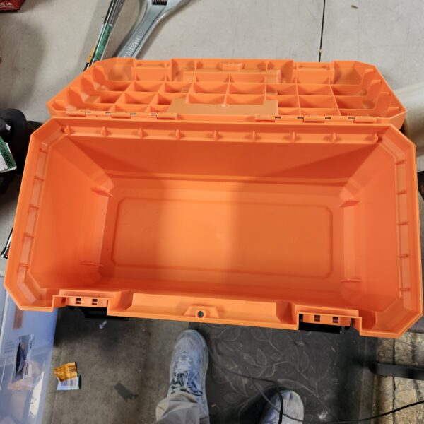 19 in. Plastic Portable Tool Box with Removable Tool Tray | EZ Auction