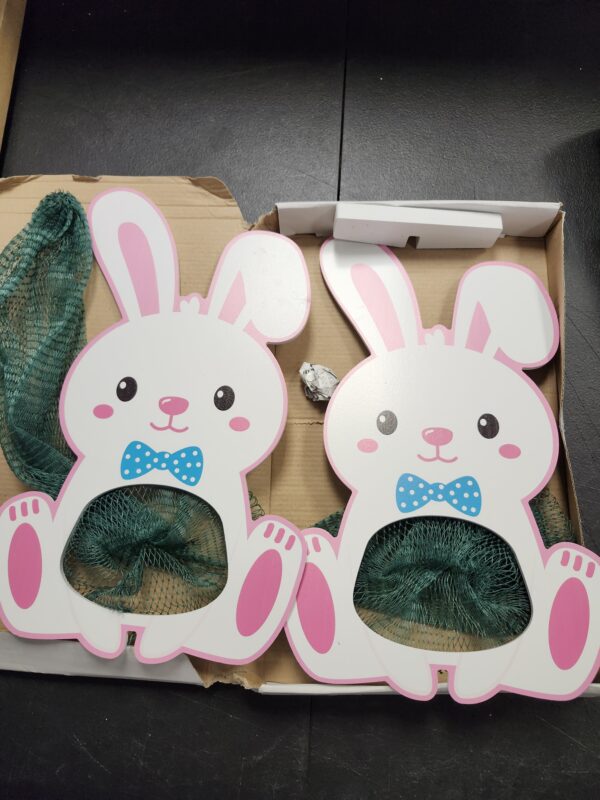 PullCrease 2 Set Easter Bunny Bean Bag Toss Game Include 2 Wooden Bunny Game Board | EZ Auction