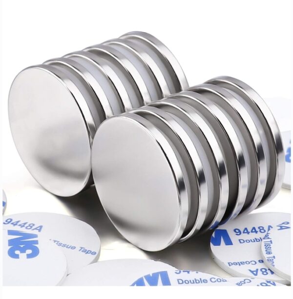 Super Strong Neodymium Disc Magnets with Double-sided Adhesive, Powerful Permanent Rare Earth Magnets. Fridge, DIY, Building, Scientific, Craft, and Office Magnets, 1.26 inch D x 1/8 inch H - 12 Packs | EZ Auction