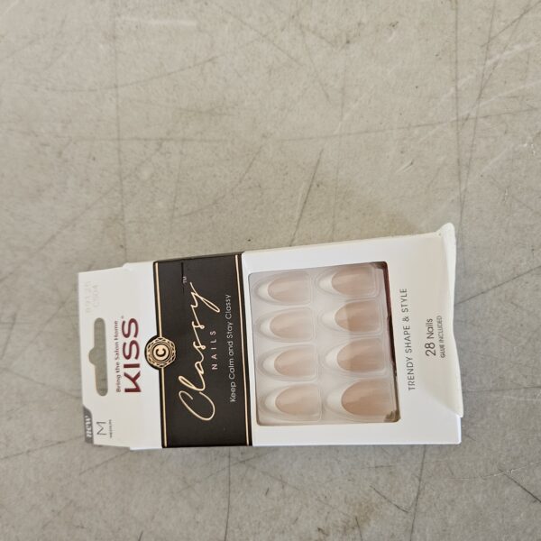 KISS Classy Press On Nails, Nail glue included, Dashing', Light White, Medium Size, Almond Shape, Includes 28 Nails, 2g glue, 1 Manicure Stick, 1 Mini File | EZ Auction