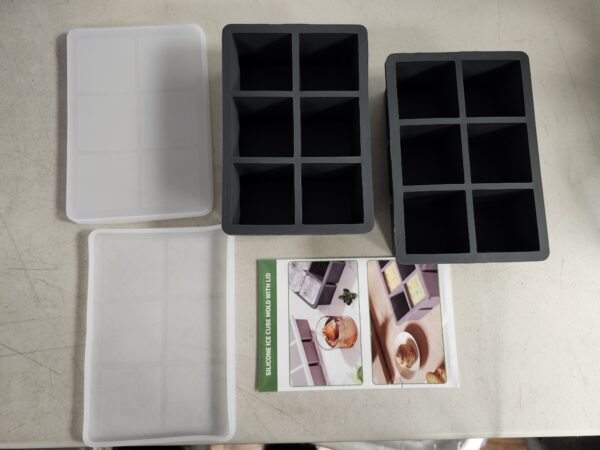 Large Ice Cube Tray for Whiskey: FDDBI Big Square Ice Cube Maker for Cocktail - 2Pack Silicone Old Fashioned Ice Cube Trays - 2inch Huge Cubed Ice Trays for Whisky | EZ Auction