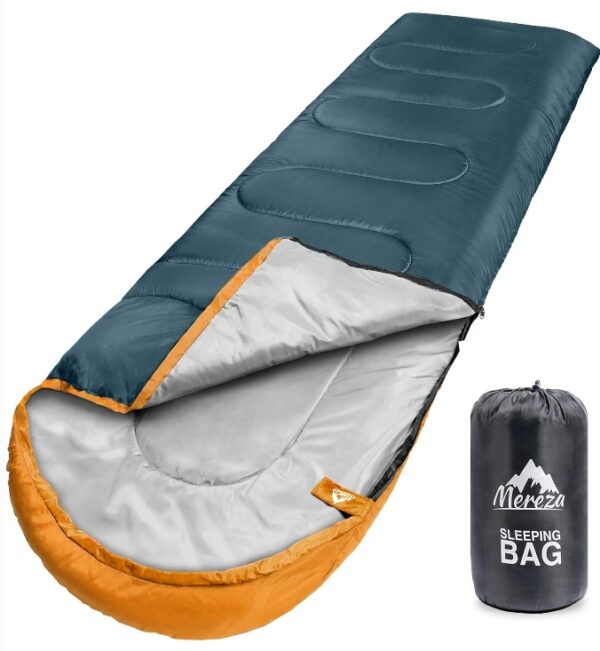 ***USED***MEREZA Sleeping Bags XL for Adults Mens Large Wide Sleeping Bag for Camping Backpacking Big and Tall Warm & Cool Weather | EZ Auction