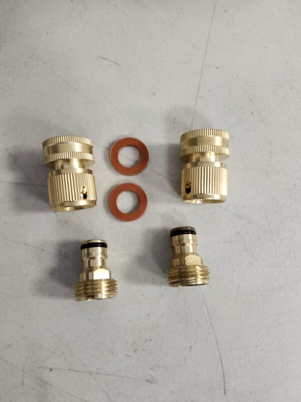 Hooshing Garden Hose Quick Connectors 3/4" GHT Male and Female Brass Water Hose Adapters Fittings, 2 Set | EZ Auction