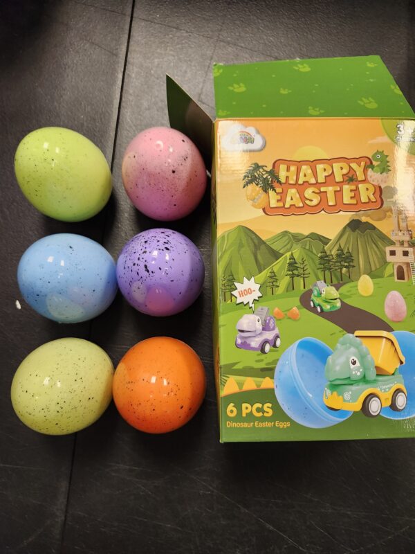 Easter Egg Fillers Dinosaur Toys: Easter Basket Stuffers For Toddler Boys Girls Prefilled Easter Eggs with Truck Toy Inside Kids Easter Gifts Birthday Party Favor Easter Egg Hunt Classroom Prizes | EZ Auction