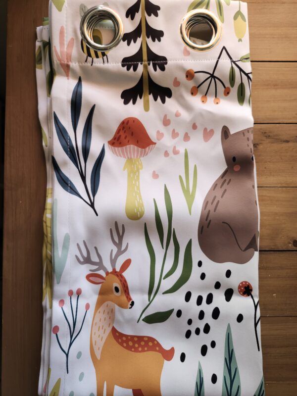 Kids Blackout Curtains ,Room Curtains Pattern Printing Forest with Wild Animals Plants Trees Interior Decoration 55x63inch(140x160cm) | EZ Auction