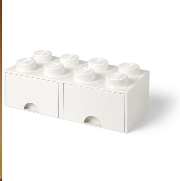 Room Copenhagen LEGO Brick Drawer, 8 Knobs, 2 Drawers, Stackable Storage Box, White | EZ Auction