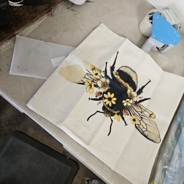 Moslion Bee Pillowcases 18x18 Inch Animal Insect Bug Bee with Wings Yellow Flower Throw Pillow Cover Case Cotton Linen Decorative Cushion for Couch Bed | EZ Auction