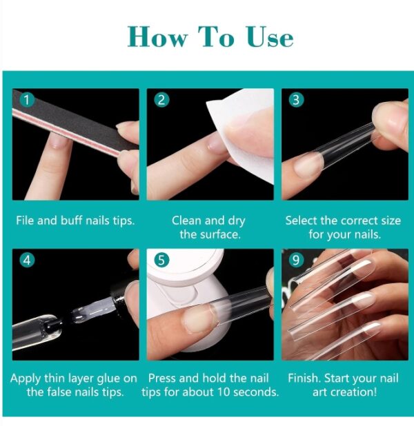 Individual Full Cover Nail Tips for Acrylic Nails Professional | EZ Auction