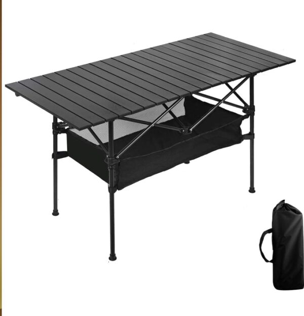 YQSDG Outdoor Folding Portable Picnic Camping Table Easy Carry Folding Table with Storage Bag Heavy Duty for RV BBQ Cooking Indoor Outdoor Party Patio Picnic | EZ Auction