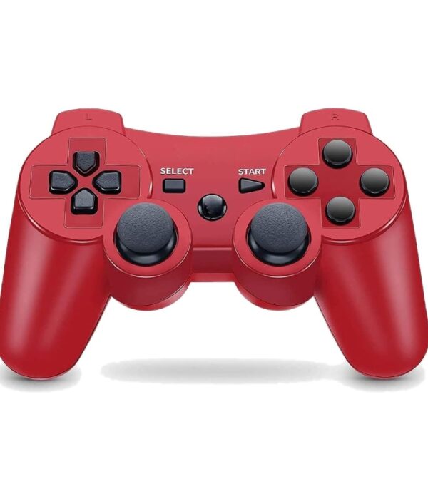 Linkshare wireless controller for ps3, double vibration bluetooth gamepad remote for playstation 3 with Charging Cord (Red) | EZ Auction