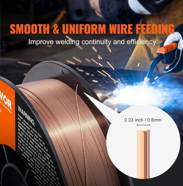 VEVOR Solid MIG Welding Wire, ER70S-6 0.030-inch 11LBS with Low Splatter and High Levels of Deoxidizers for All Position Gas Welding | EZ Auction