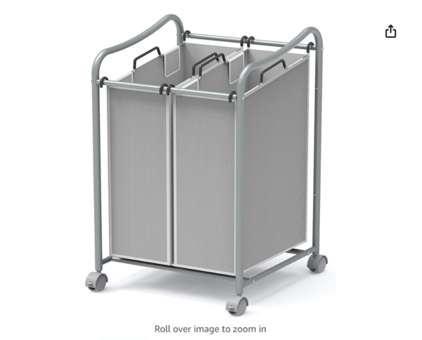 Simple Houseware Heavy-Duty 3-Bag Laundry Sorter Cart, Silver | EZ Auction