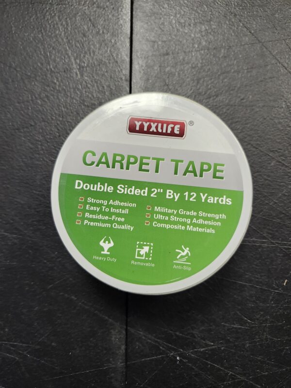 YYXLIFE Double Sided Carpet Tape for Hardwood Floors,Area Rugs Carpet Adhesive Removable Multi-Purpose Rug Tape Cloth Outdoor Steps,Heavy Duty Sticky Tape,2Inch x 12 Yards,Clean | EZ Auction